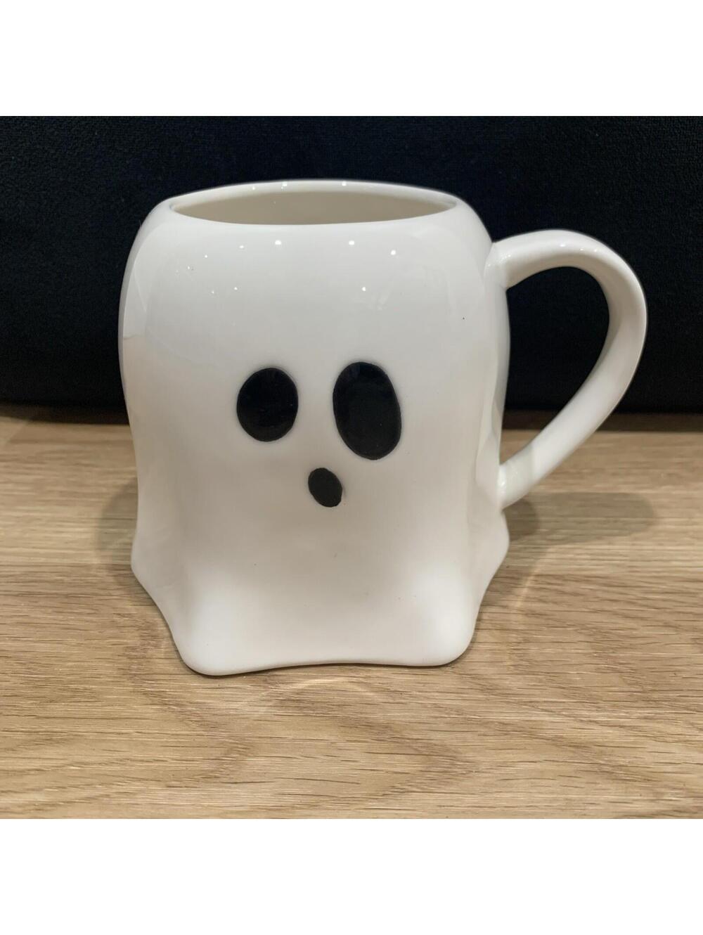 Ghost Shaped Ceramic Mug White Halloween Cute Spooky - Picture 5 of 6